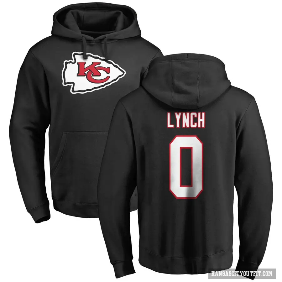 Youth ＃0 Blake Lynch Kansas City Chiefs Black Pro Line Name & Number Logo Pullover Hoodie