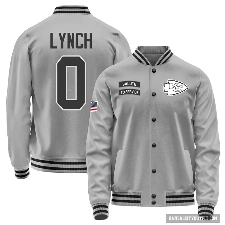 Youth ＃0 Blake Lynch Kansas City Chiefs Gray Salute to Service Performance Jacket