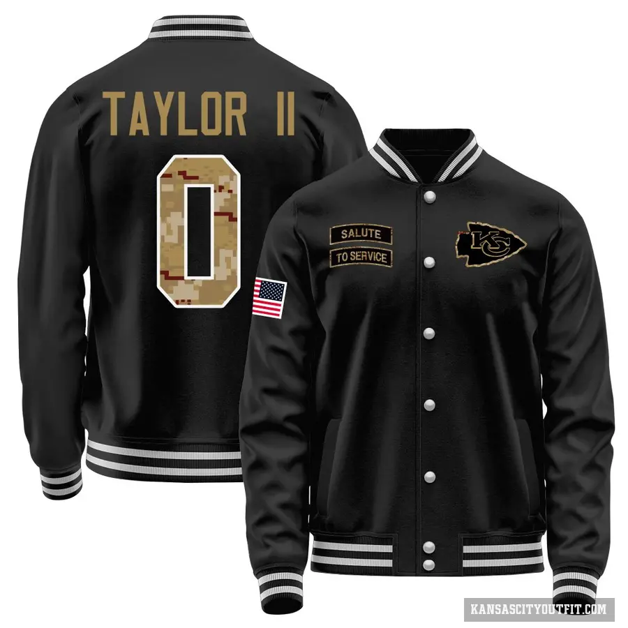 Youth ＃0 Jason Taylor II Kansas City Chiefs Black Salute to Service Sideline Performance Jacket