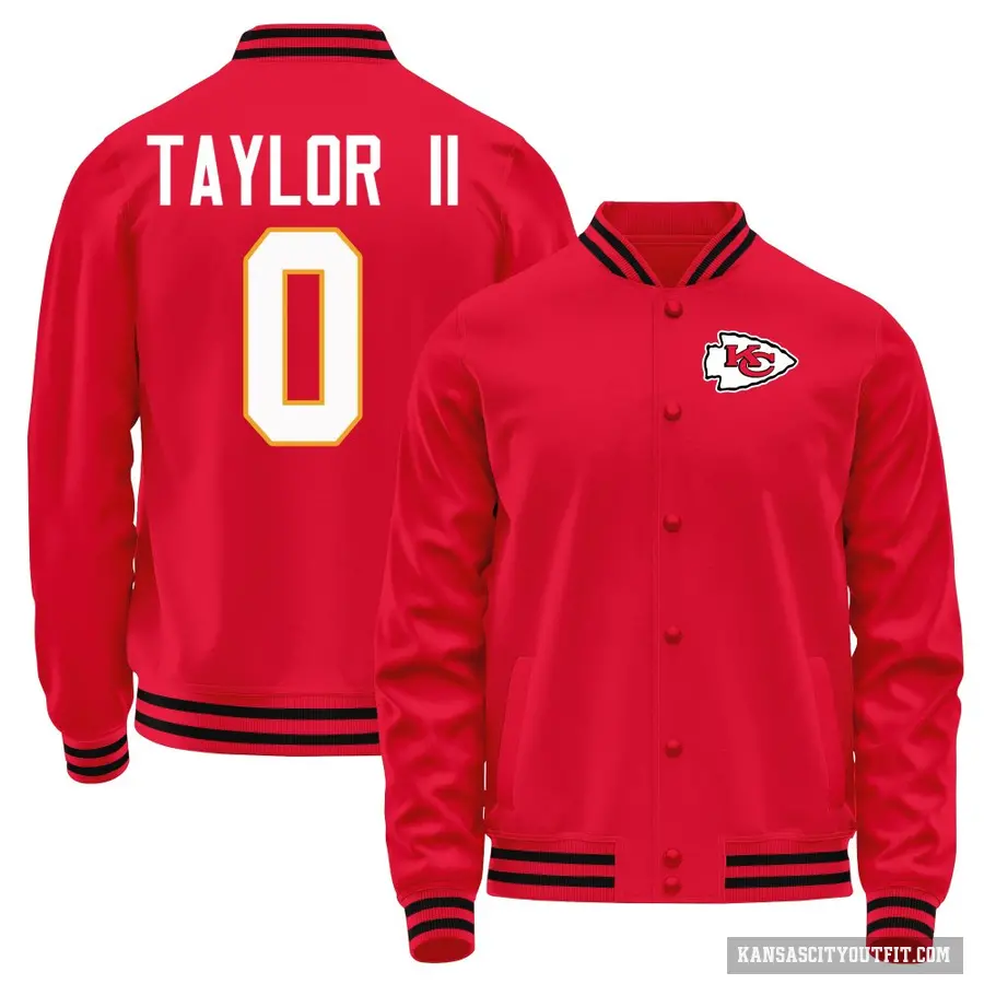 Youth ＃0 Jason Taylor II Kansas City Chiefs Red Full-Snap Name & Number Jacket