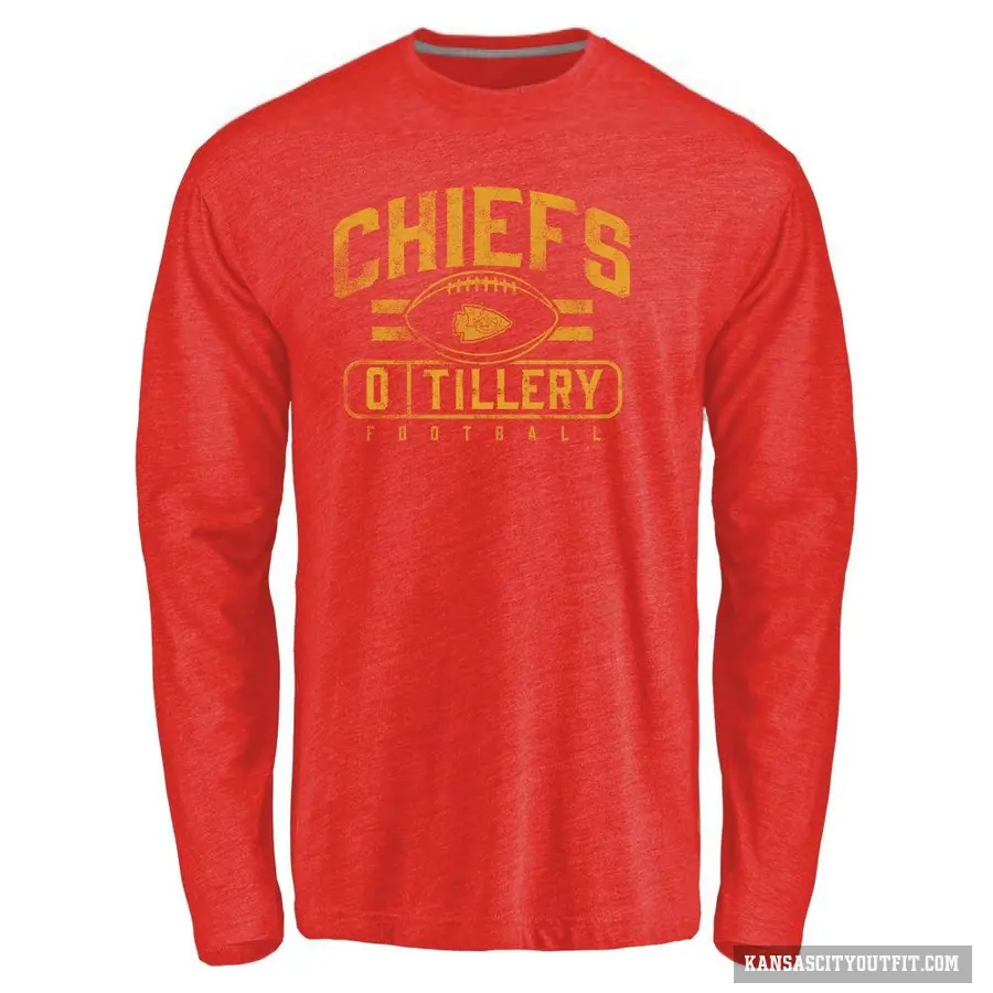 Youth ＃0 Jerry Tillery Kansas City Chiefs Red Flanker Long Sleeve T-Shirt
