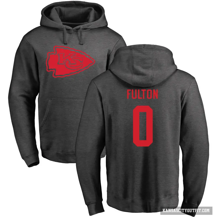 Youth ＃0 Kristian Fulton Kansas City Chiefs Pro Line by Branded Ash One Color Pullover Hoodie