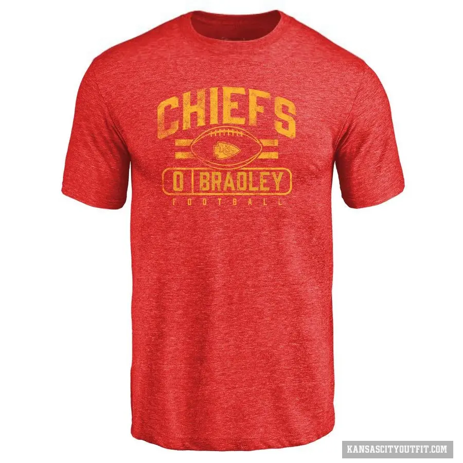 Youth ＃0 Shaun Bradley Kansas City Chiefs Red Flanker T-Shirt