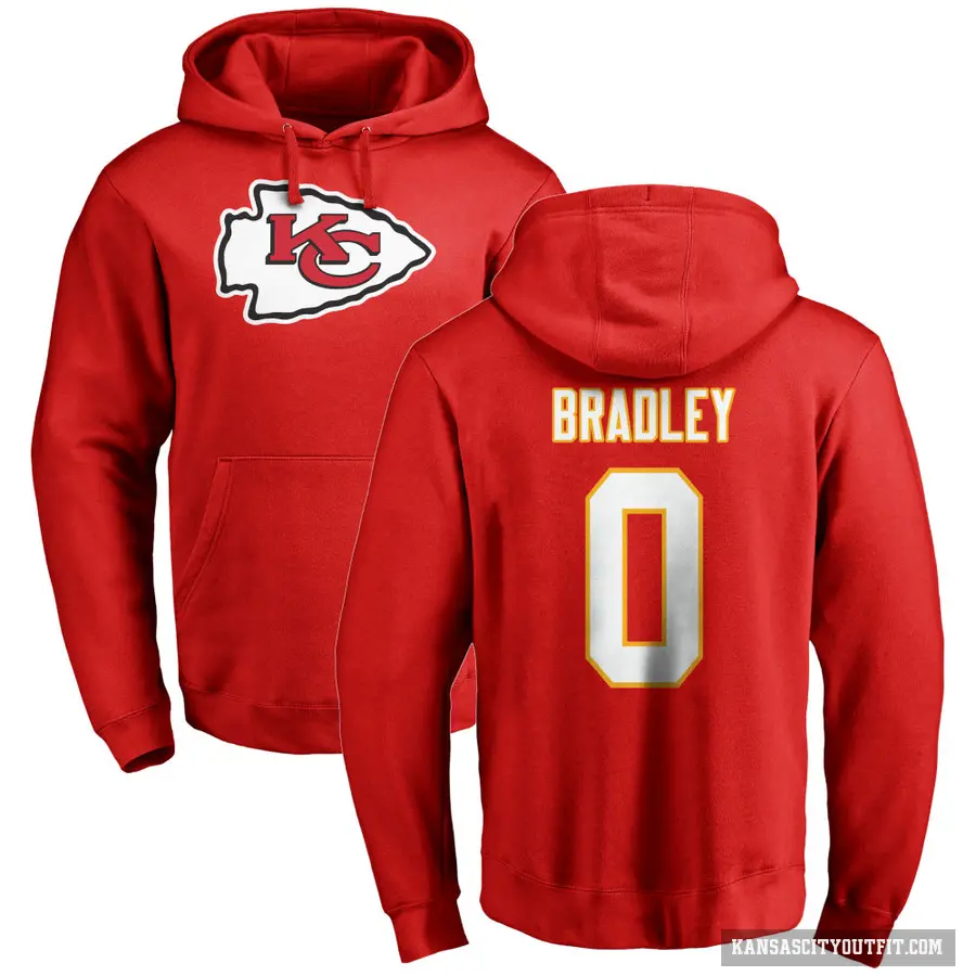 Youth ＃0 Shaun Bradley Kansas City Chiefs Red Pro Line Logo Pullover Hoodie