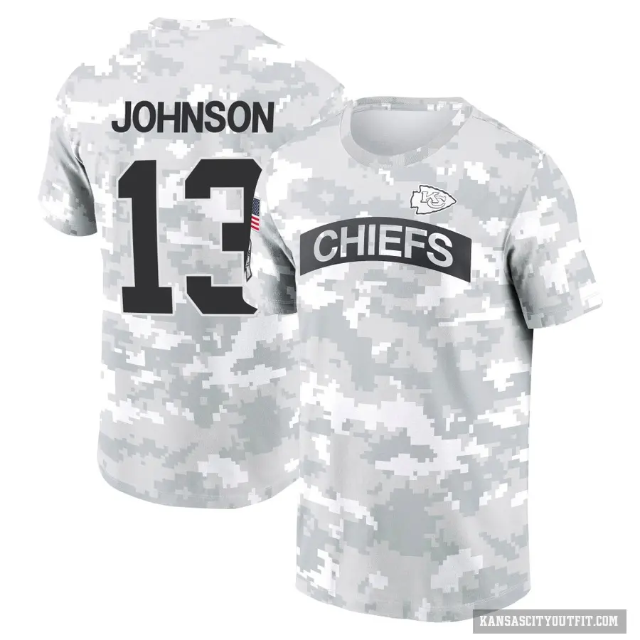 Youth ＃13 Nazeeh Johnson Kansas City Chiefs Camo Arctic 2024 Salute to Service Performance T-Shirt
