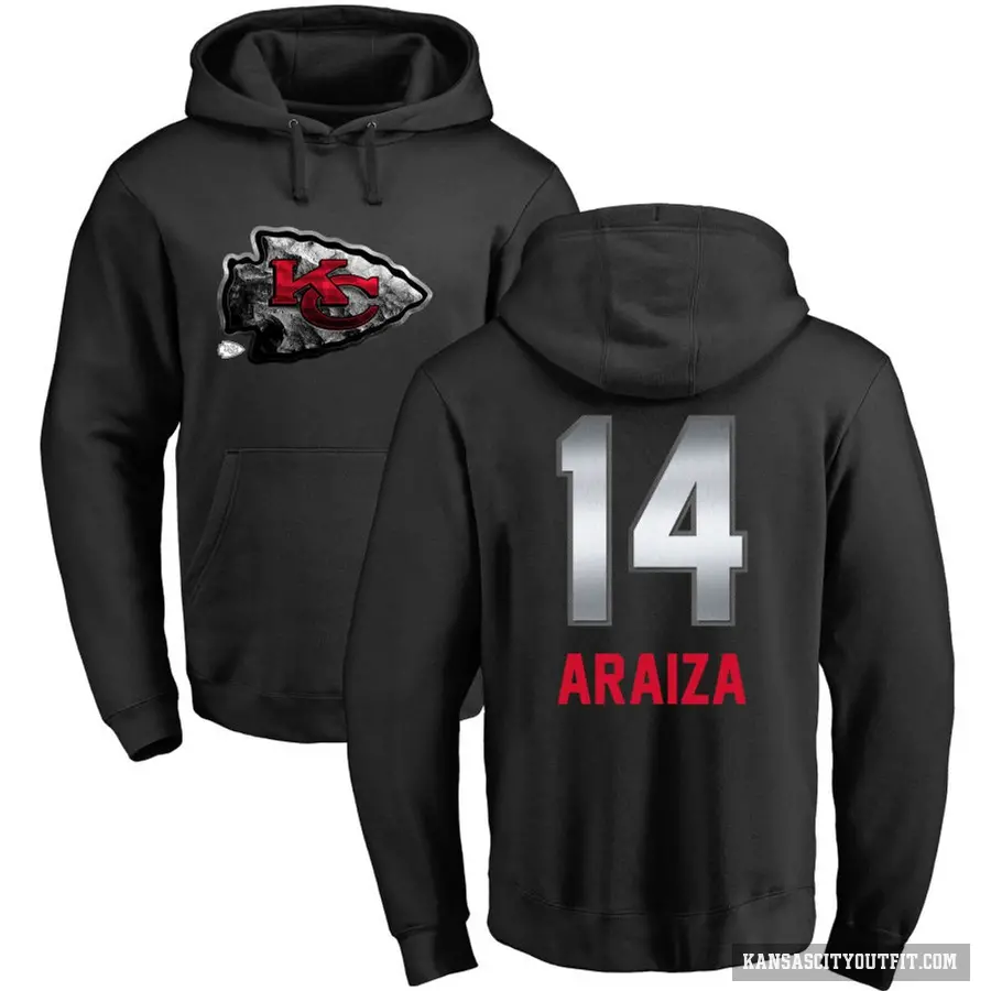 Youth ＃14 Matt Araiza Kansas City Chiefs Black Midnight Mascot Pullover Hoodie
