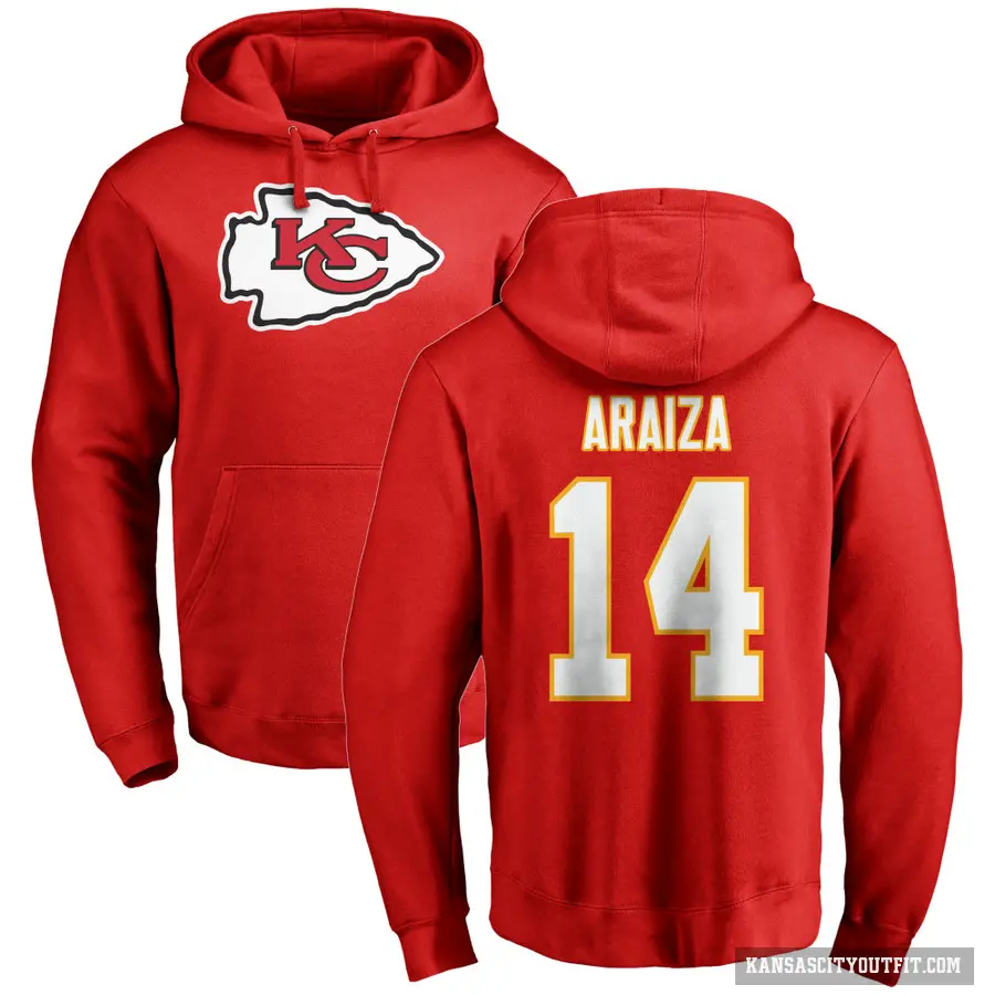 Youth ＃14 Matt Araiza Kansas City Chiefs Red Pro Line Logo Pullover Hoodie