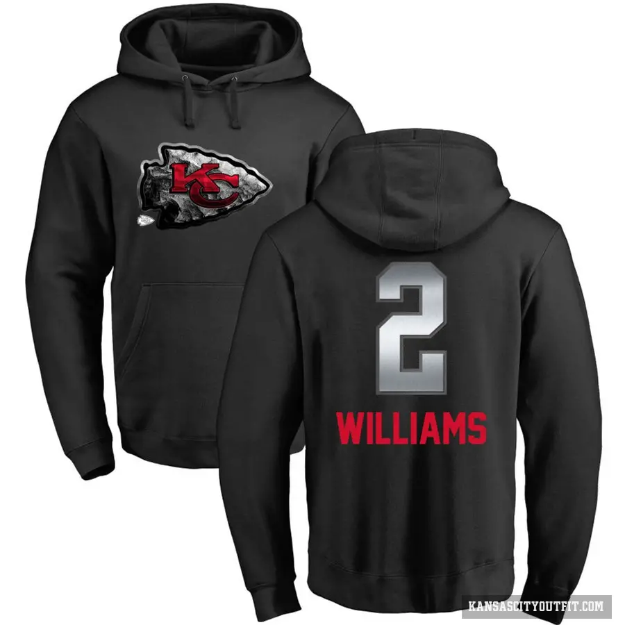 Youth ＃2 Joshua Williams Kansas City Chiefs Black Midnight Mascot Pullover Hoodie