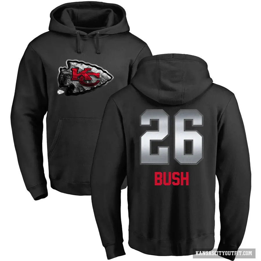Youth ＃26 Deon Bush Kansas City Chiefs Black Midnight Mascot Pullover Hoodie