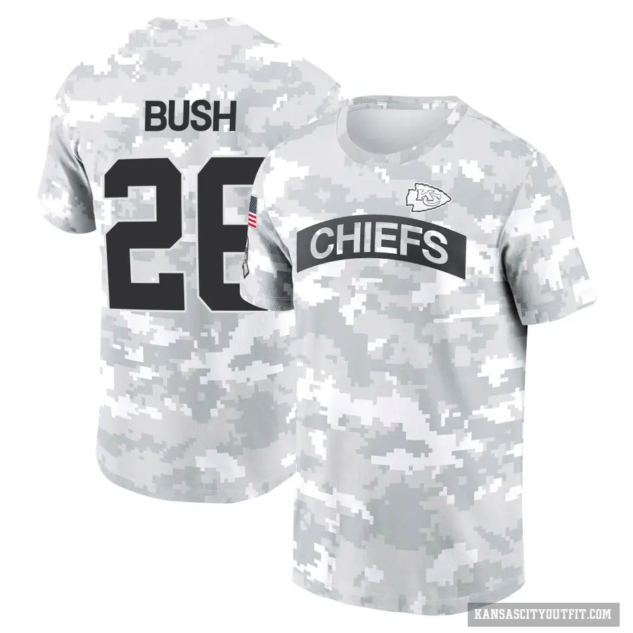 Youth ＃26 Deon Bush Kansas City Chiefs Camo Arctic 2024 Salute to Service Performance T-Shirt
