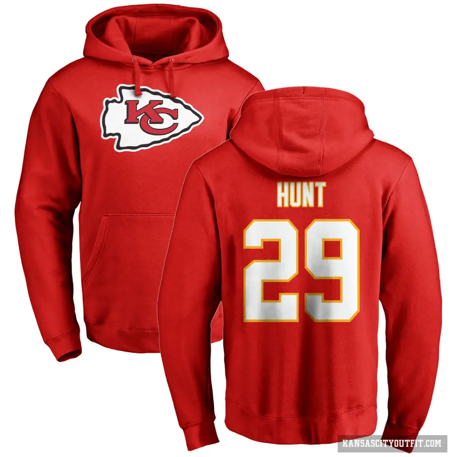 Youth ＃29 Kareem Hunt Kansas City Chiefs Red Pro Line Logo Pullover Hoodie