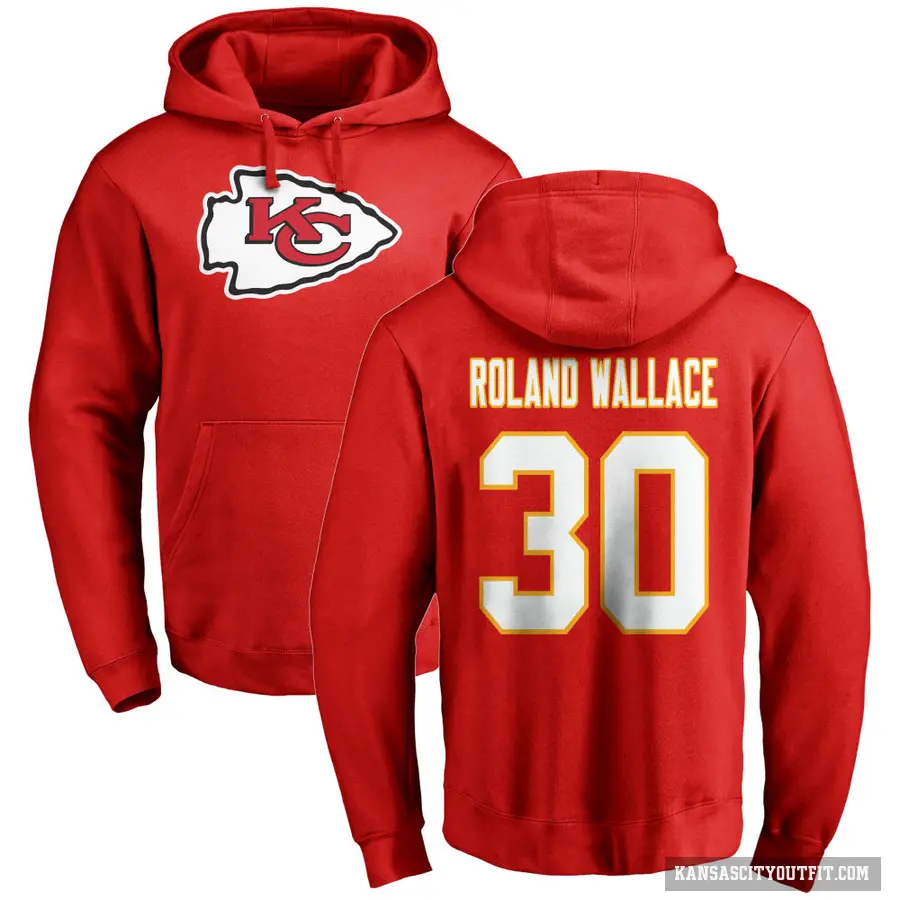 Youth ＃30 Christian Roland-Wallace Kansas City Chiefs Red Pro Line Logo Pullover Hoodie