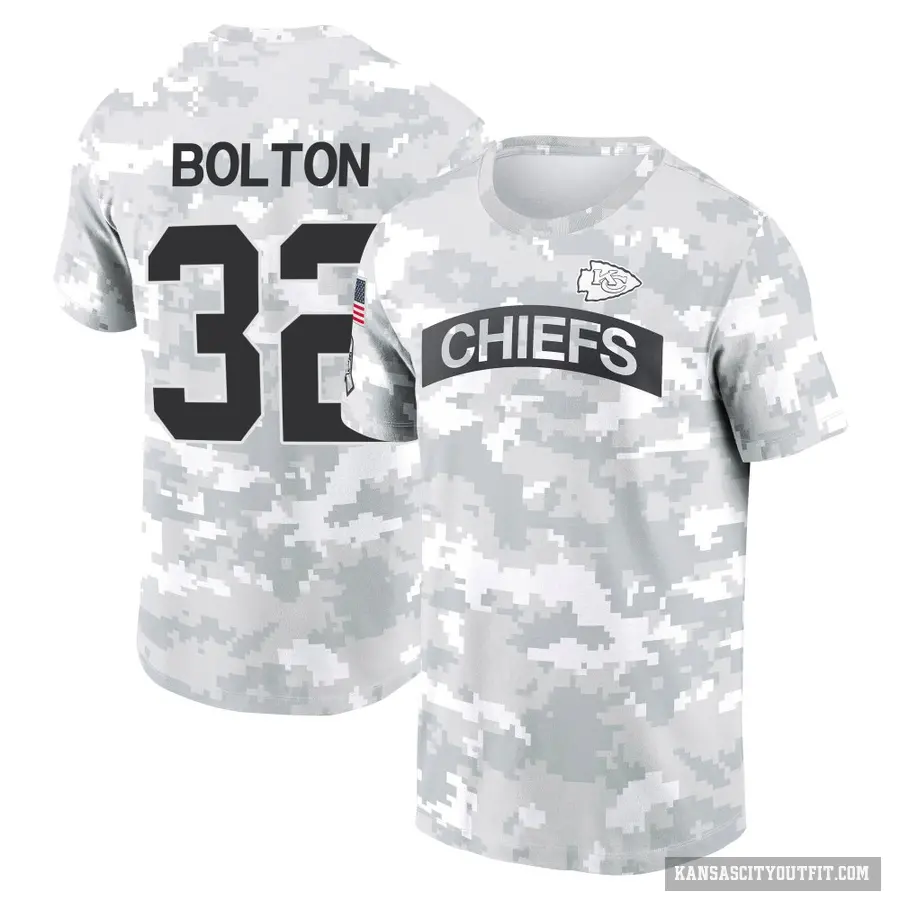 Youth ＃32 Nick Bolton Kansas City Chiefs Camo Arctic 2024 Salute to Service Performance T-Shirt