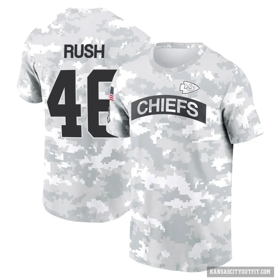 Youth ＃46 Darius Rush Kansas City Chiefs Camo Arctic 2024 Salute to Service Performance T-Shirt
