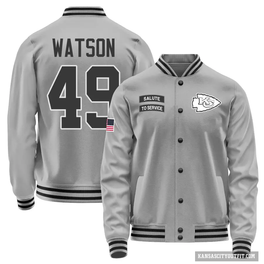 Youth ＃49 Tre Watson Kansas City Chiefs Gray Salute to Service Performance Jacket