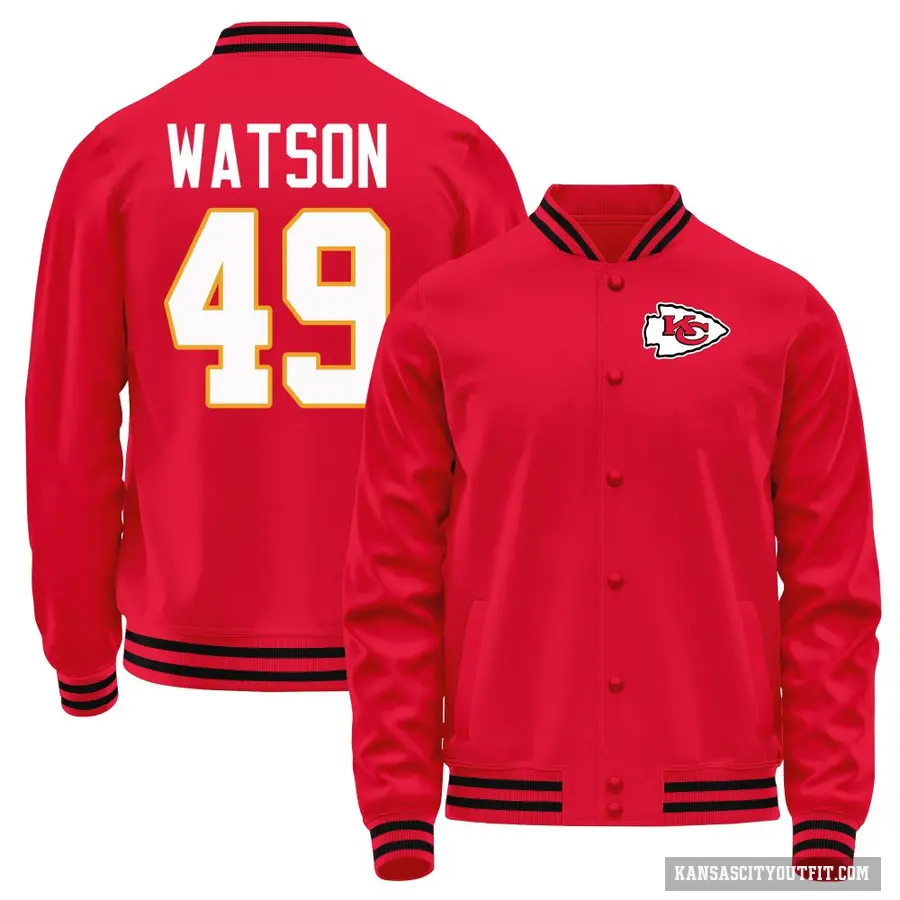 Youth ＃49 Tre Watson Kansas City Chiefs Red Full-Snap Name & Number Jacket