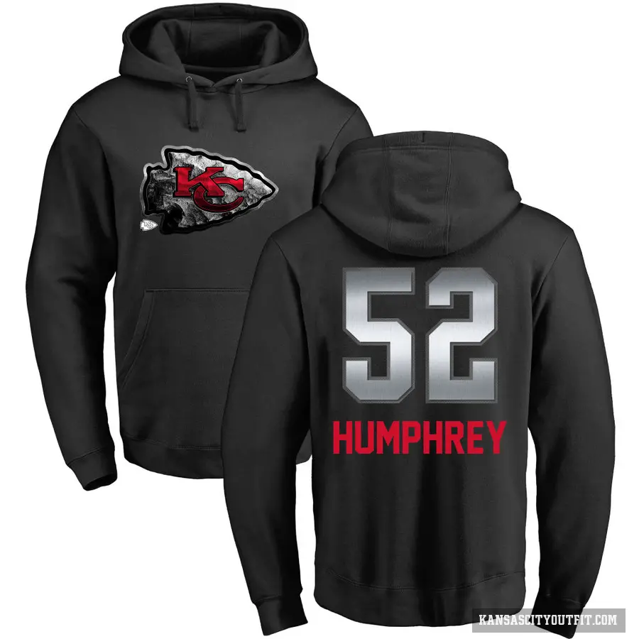 Youth ＃52 Creed Humphrey Kansas City Chiefs Black Midnight Mascot Pullover Hoodie