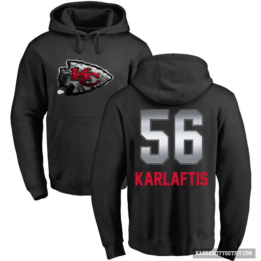 Youth ＃56 George Karlaftis Kansas City Chiefs Black Midnight Mascot Pullover Hoodie