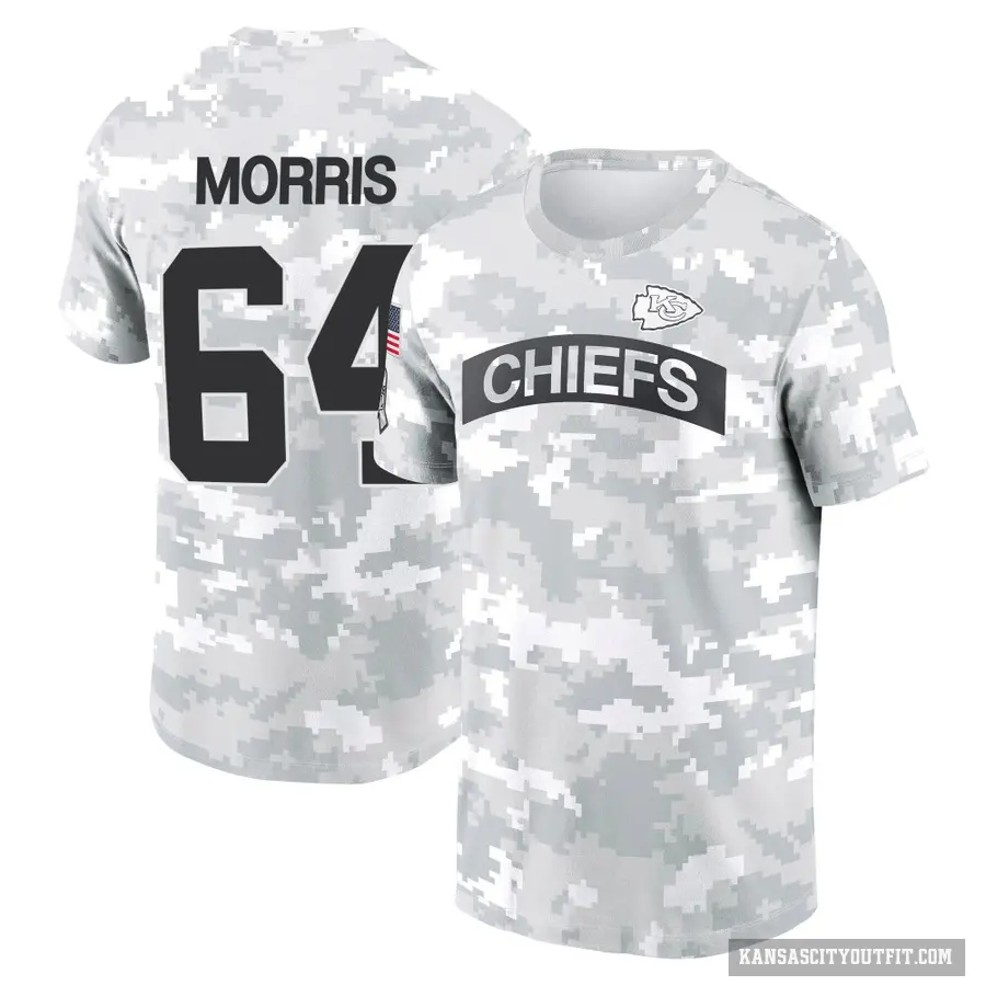 Youth ＃64 Wanya Morris Kansas City Chiefs Camo Arctic 2024 Salute to Service Performance T-Shirt