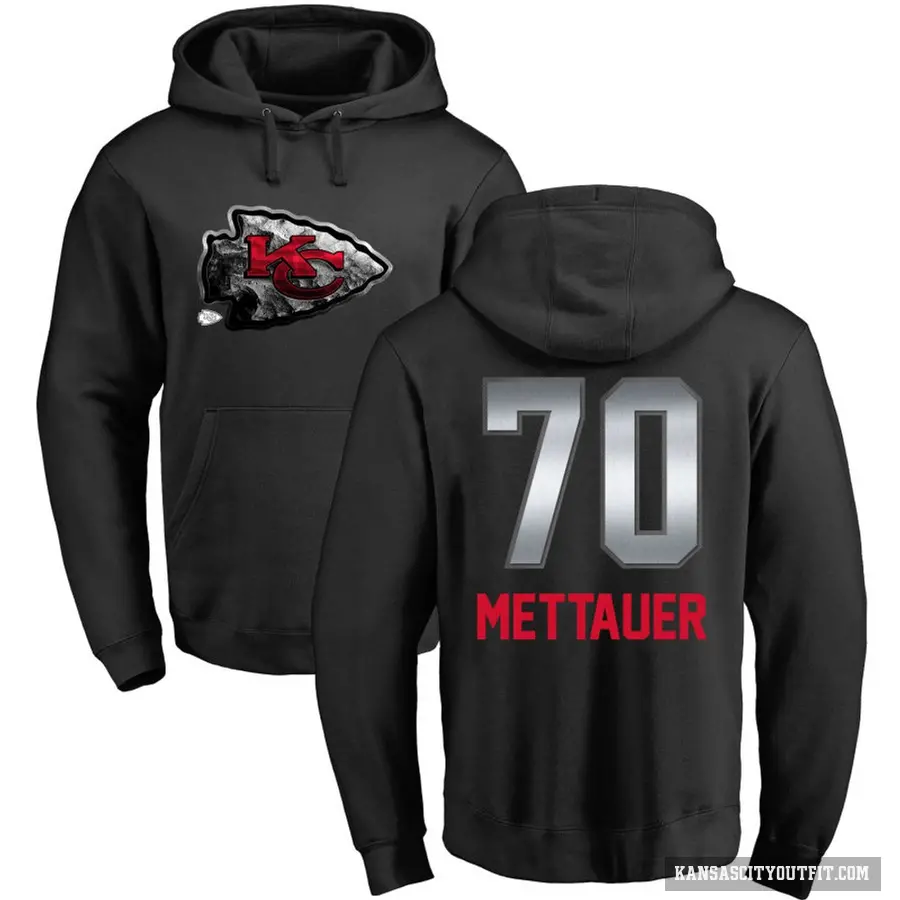 Youth ＃70 McKade Mettauer Kansas City Chiefs Black Midnight Mascot Pullover Hoodie