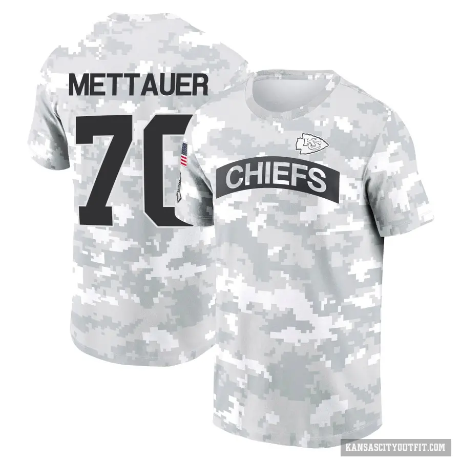 Youth ＃70 McKade Mettauer Kansas City Chiefs Camo Arctic 2024 Salute to Service Performance T-Shirt