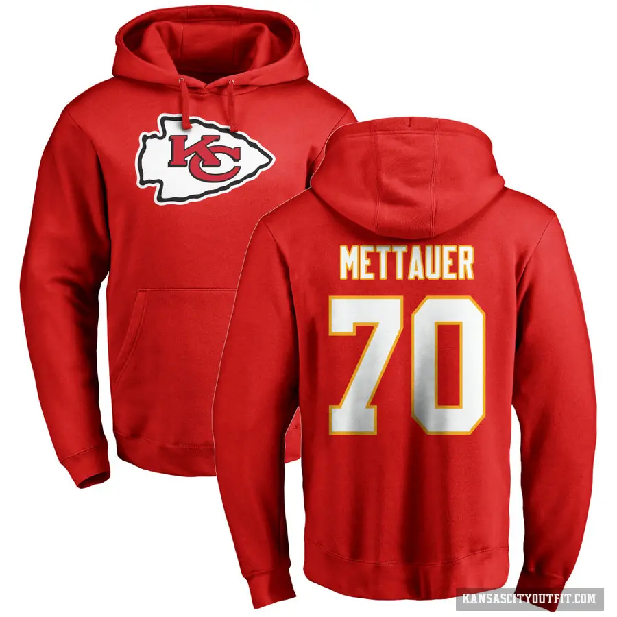 Youth ＃70 McKade Mettauer Kansas City Chiefs Red Pro Line Logo Pullover Hoodie