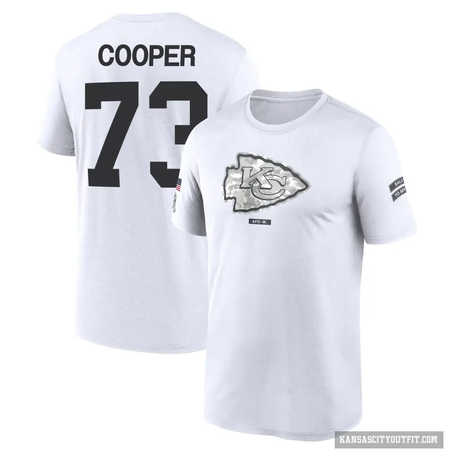 Youth ＃73 Dalton Cooper Kansas City Chiefs White 2024 Salute to Service Performance T-Shirt