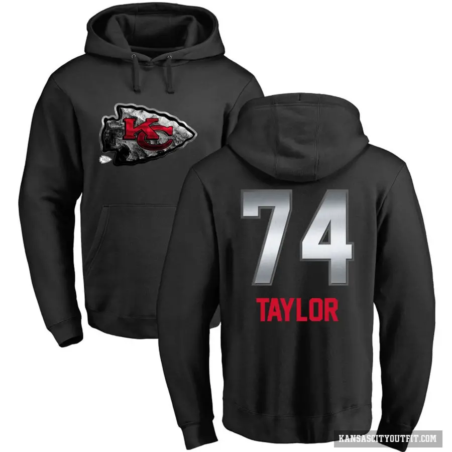 Youth ＃74 Jawaan Taylor Kansas City Chiefs Black Midnight Mascot Pullover Hoodie