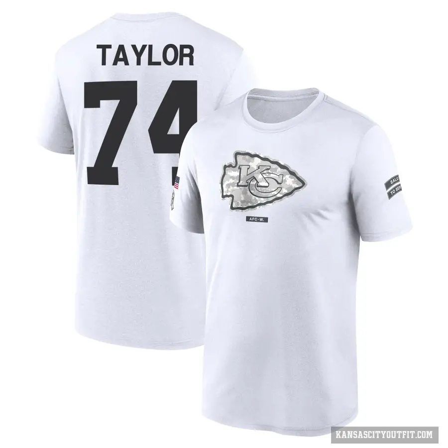 Youth ＃74 Jawaan Taylor Kansas City Chiefs White 2024 Salute to Service Performance T-Shirt