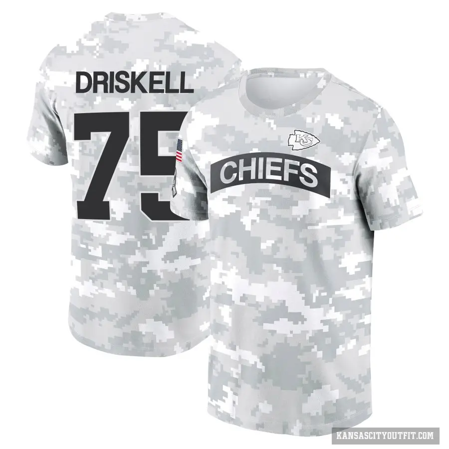Youth ＃75 Ethan Driskell Kansas City Chiefs Camo Arctic 2024 Salute to Service Performance T-Shirt