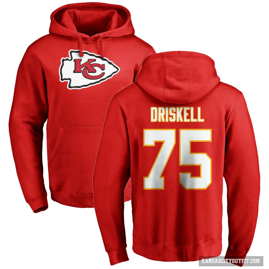 Youth ＃75 Ethan Driskell Kansas City Chiefs Red Pro Line Logo Pullover Hoodie