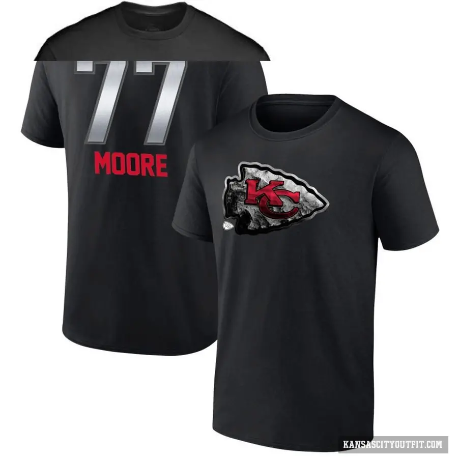 Youth ＃77 Jaylon Moore Kansas City Chiefs Black Midnight Mascot T-Shirt