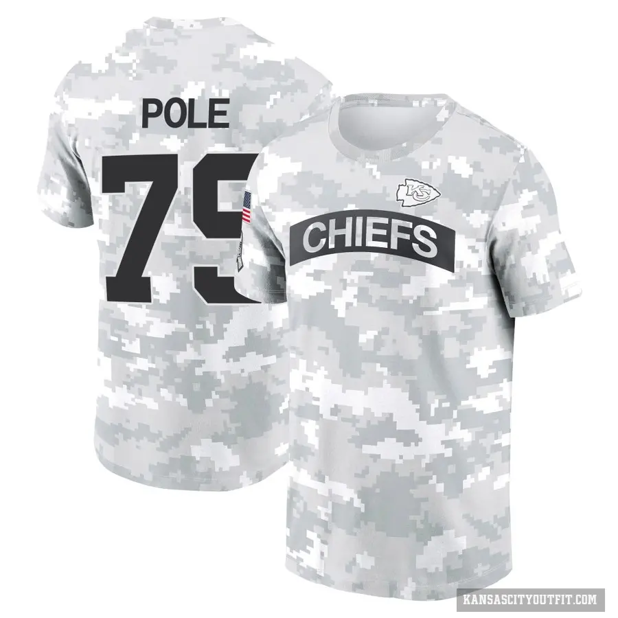 Youth ＃79 Esa Pole Kansas City Chiefs Camo Arctic 2024 Salute to Service Performance T-Shirt