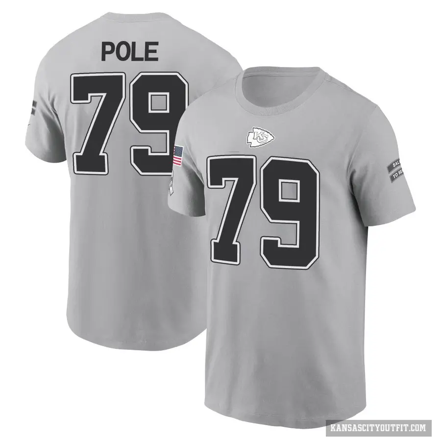 Youth ＃79 Esa Pole Kansas City Chiefs Gray 2024 Salute to Service T-Shirt