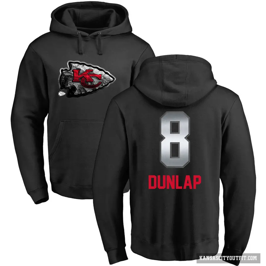 Youth ＃8 Carlos Dunlap Kansas City Chiefs Black Midnight Mascot Pullover Hoodie