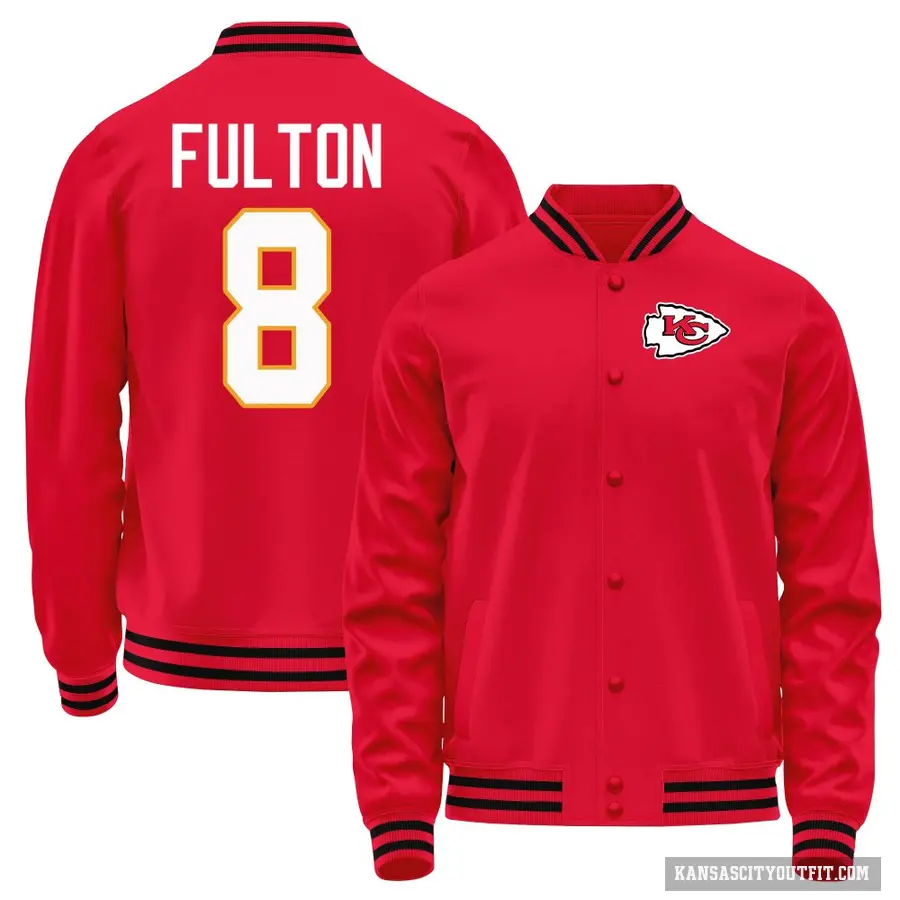 Youth ＃8 Kristian Fulton Kansas City Chiefs Red Full-Snap Name & Number Jacket