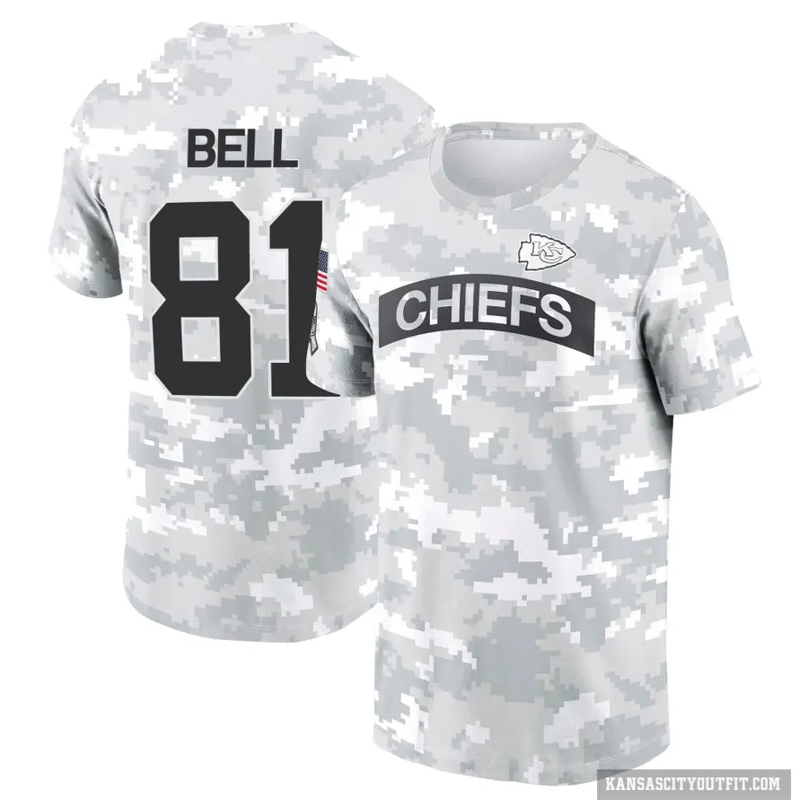 Youth ＃81 Blake Bell Kansas City Chiefs Camo Arctic 2024 Salute to Service Performance T-Shirt