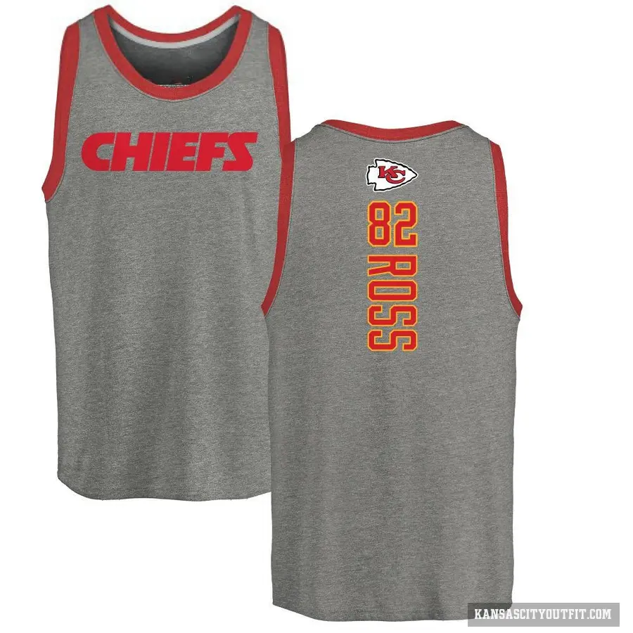 Youth ＃82 Justyn Ross Kansas City Chiefs Ash Backer Tank Top