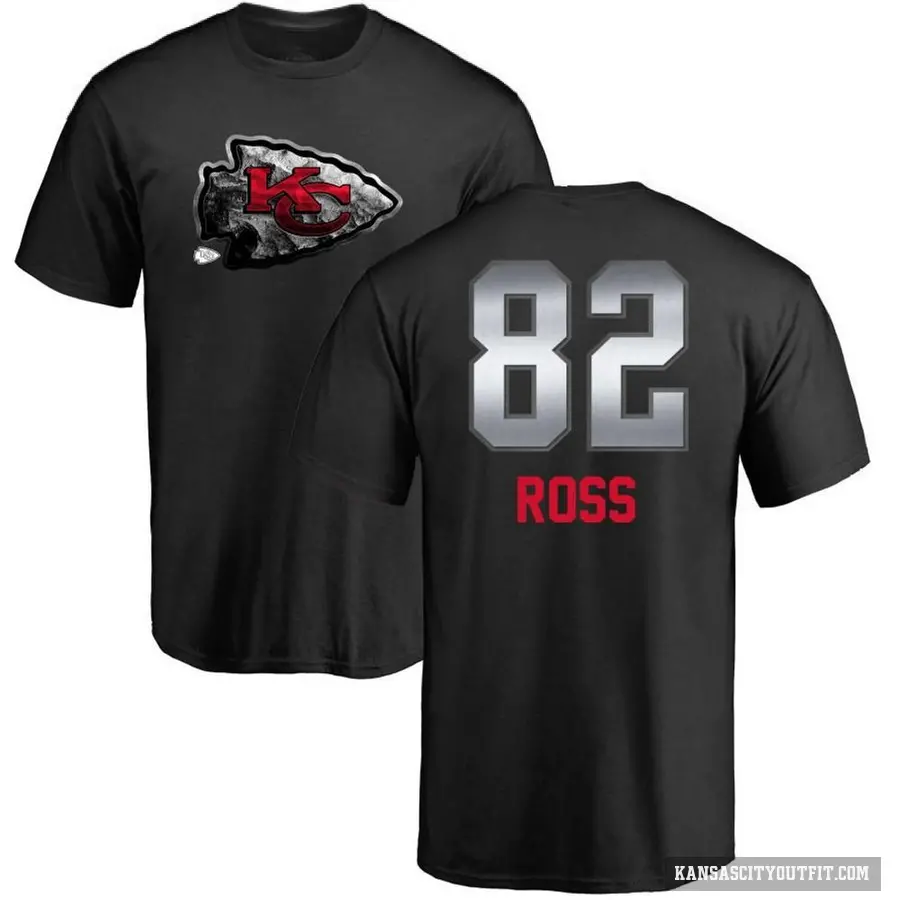 Youth ＃82 Justyn Ross Kansas City Chiefs Black Midnight Mascot T-Shirt