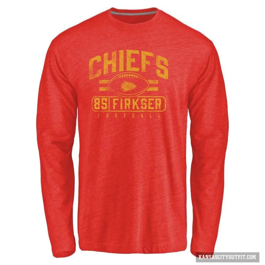 Youth ＃85 Anthony Firkser Kansas City Chiefs Red Flanker Long Sleeve T-Shirt