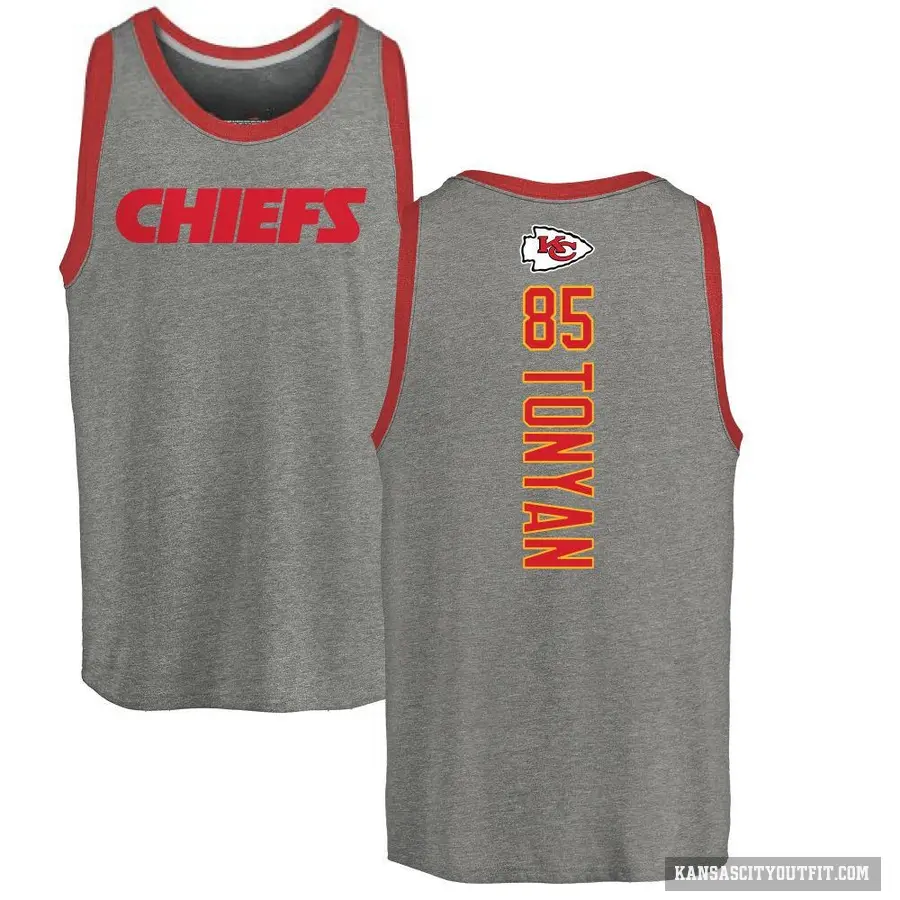 Youth ＃85 Robert Tonyan Kansas City Chiefs Ash Backer Tank Top