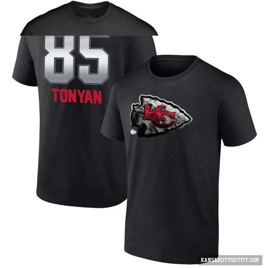 Youth ＃85 Robert Tonyan Kansas City Chiefs Black Midnight Mascot T-Shirt