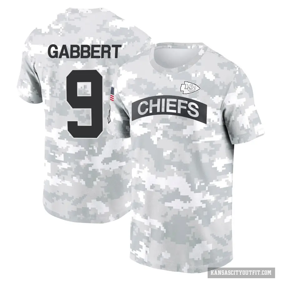Youth ＃9 Blaine Gabbert Kansas City Chiefs Camo Arctic 2024 Salute to Service Performance T-Shirt