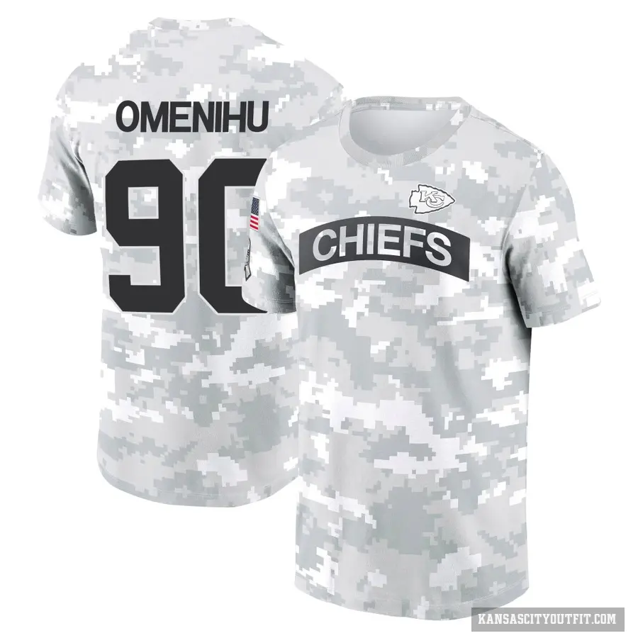 Youth ＃90 Charles Omenihu Kansas City Chiefs Camo Arctic 2024 Salute to Service Performance T-Shirt
