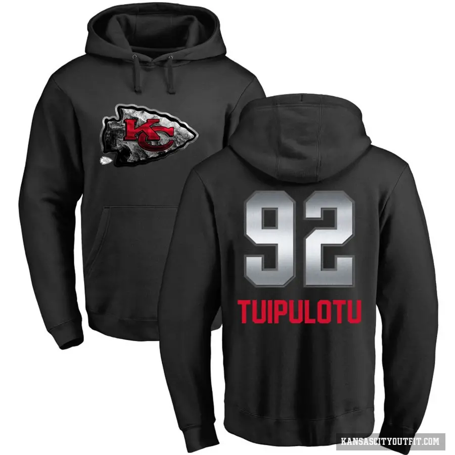 Youth ＃92 Marlon Tuipulotu Kansas City Chiefs Black Midnight Mascot Pullover Hoodie