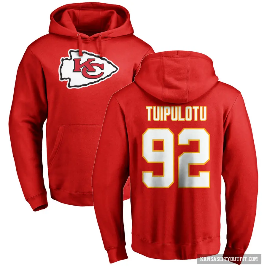 Youth ＃92 Marlon Tuipulotu Kansas City Chiefs Red Pro Line Logo Pullover Hoodie