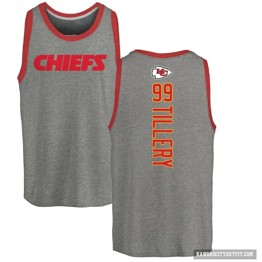 Youth ＃99 Jerry Tillery Kansas City Chiefs Ash Backer Tank Top