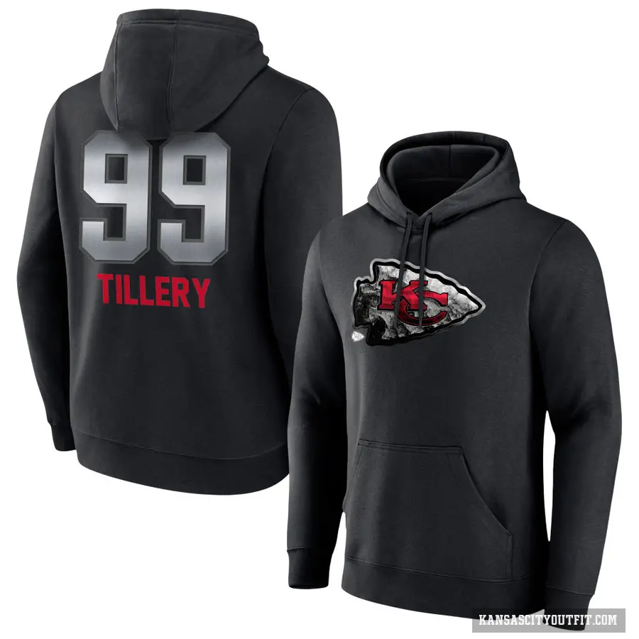 Youth ＃99 Jerry Tillery Kansas City Chiefs Black Midnight Mascot Pullover Hoodie