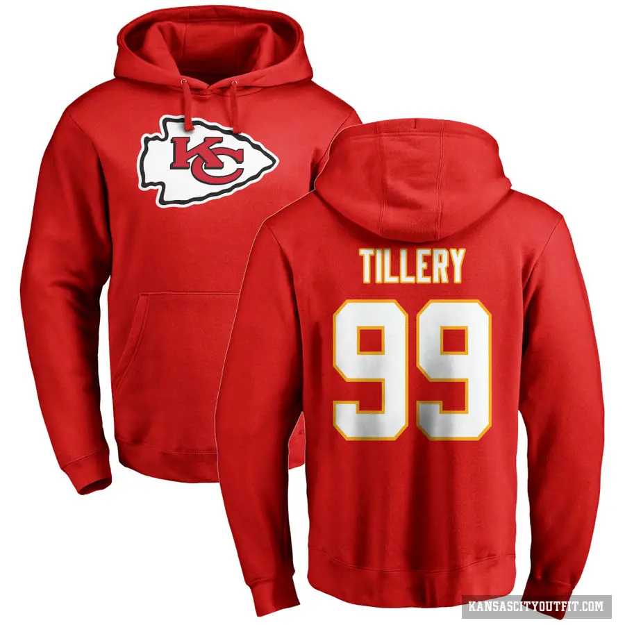 Youth ＃99 Jerry Tillery Kansas City Chiefs Red Pro Line Logo Pullover Hoodie