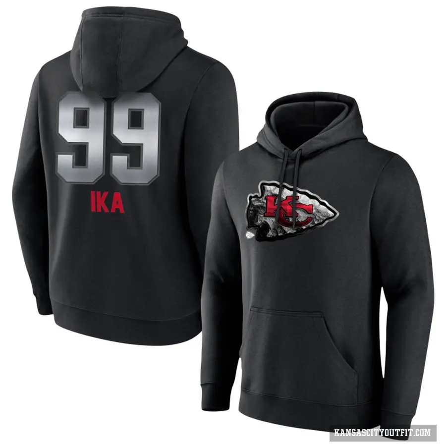 Youth ＃99 Siaki Ika Kansas City Chiefs Black Midnight Mascot Pullover Hoodie